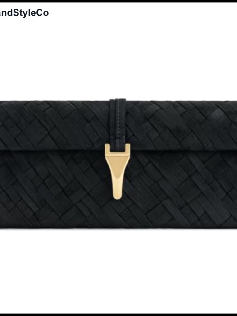JW PEI Zaria Faux Suede Woven Clutch Shoulder Bag Gold Hardware